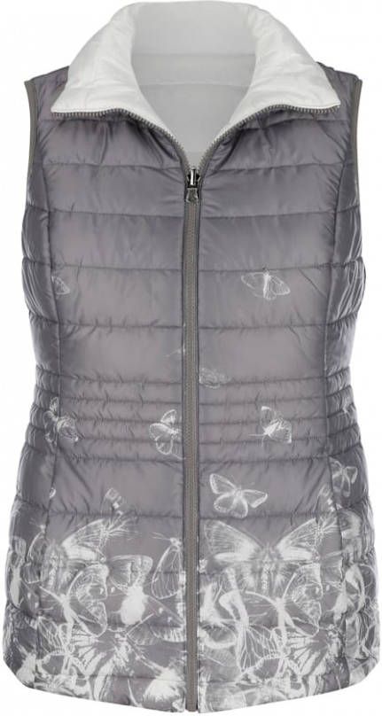 MONA Keerbare bodywarmer met vlinderprint Wit/Grijs