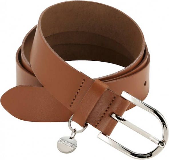 MONA Leren riem met hanger Cognac