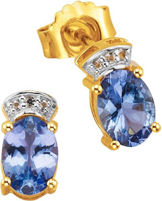 MONA Oorstekers met tanzaniet Goudkleur