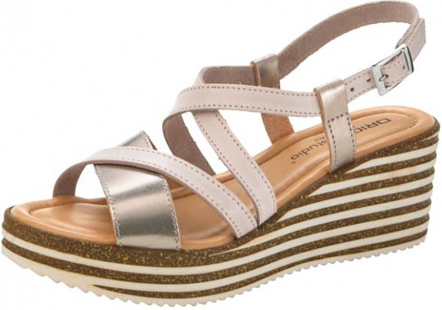 MONA Sandaaltje met aantrekkelijke riempjes Nude/Goudkleur