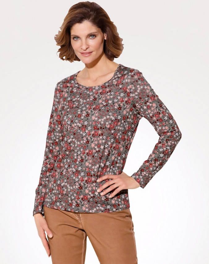 MONA Shirt met minimaldessin Berry/Roze