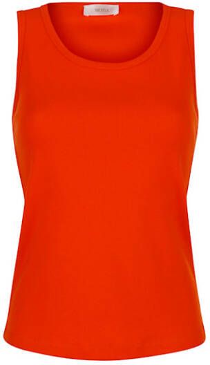 MONA Topje van comfortabele, geribde jersey Oranje