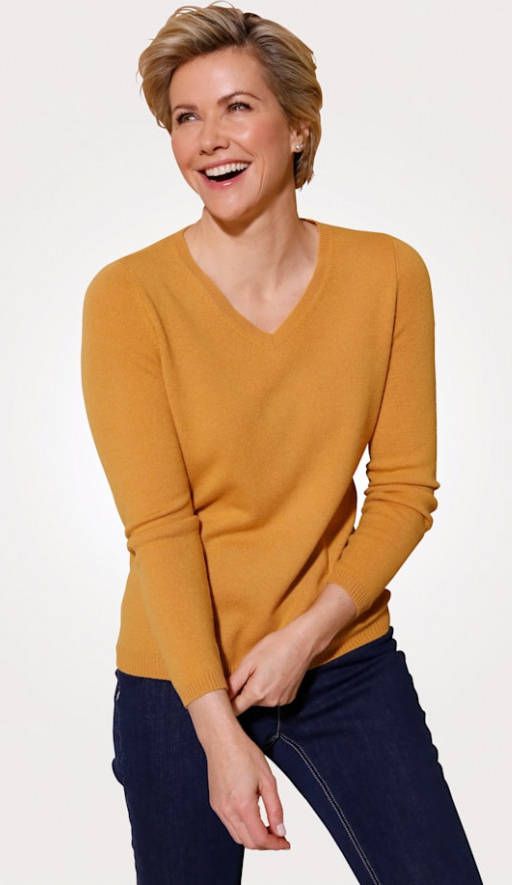 MONA Trui met kasjmier Mosterdgeel