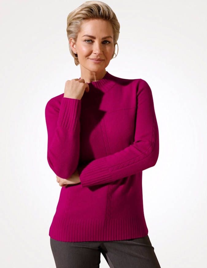 MONA Trui met zacht kasjmier Berry