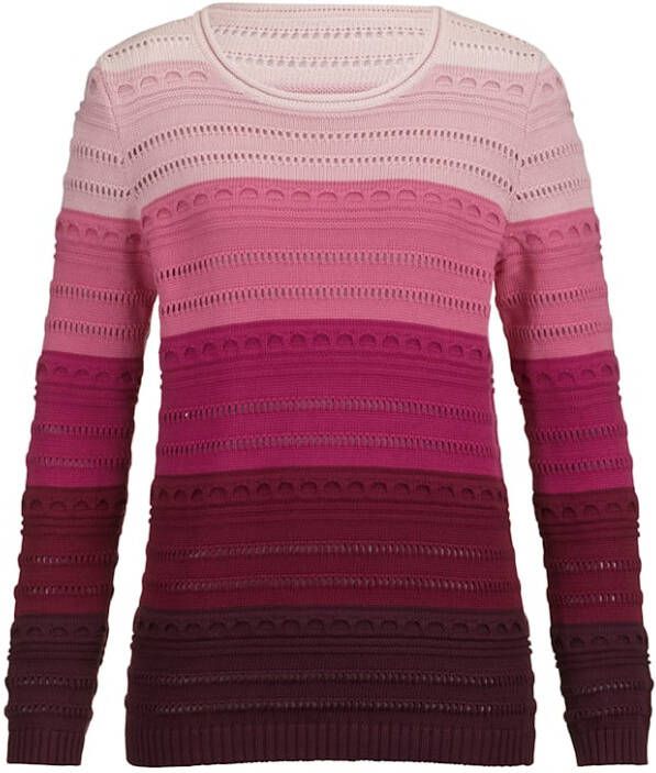 MONA Trui van Pima katoen Berry/Roze