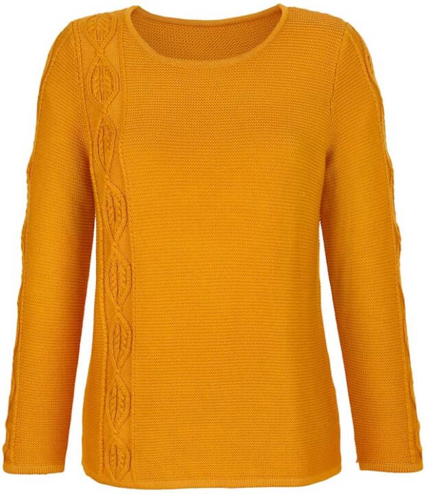 MONA Trui van zuiver katoen Mosterd