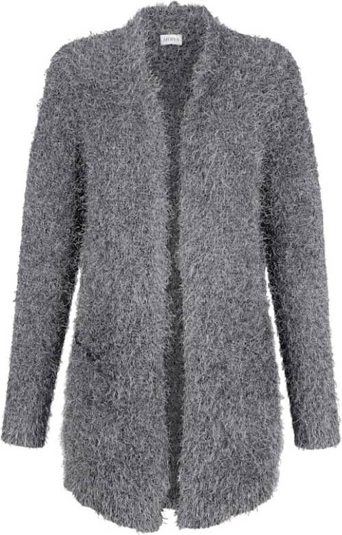 MONA Vest met harig effectgaren Grijs