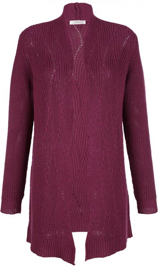 MONA Vest van een hoogwaardige breipatronenmix Berry