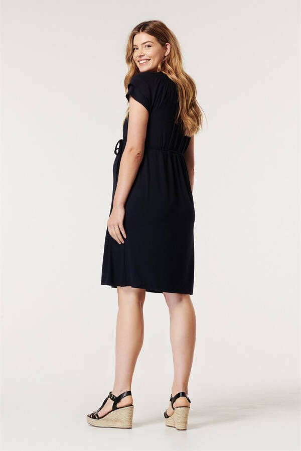 Noppies zwangerschapsjurk Eagle met ceintuur donkerblauw