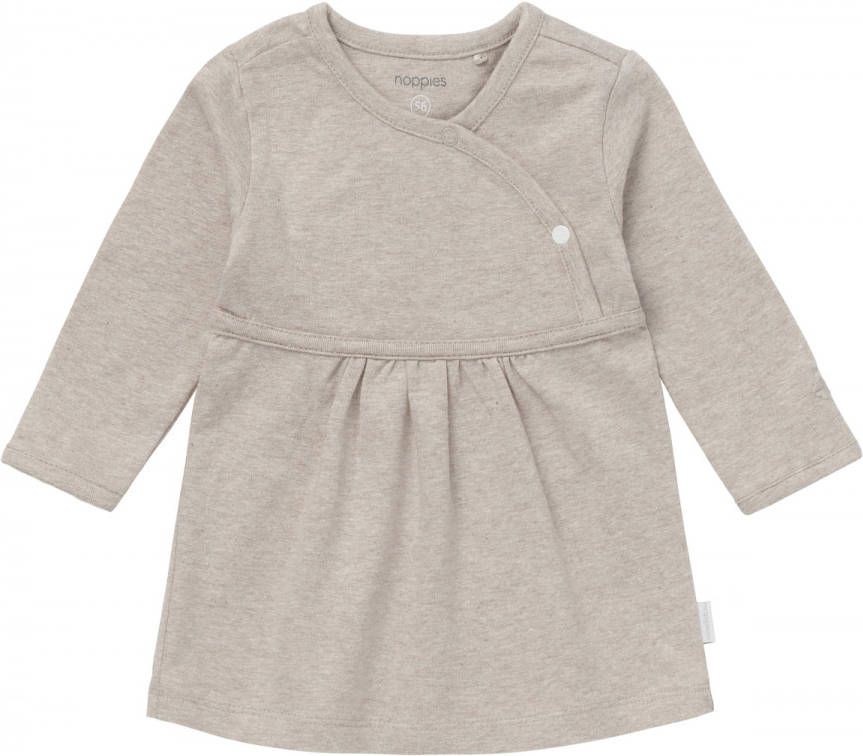 Noppies Babykleding Girls Dress Long Sleeve Nevada Taupe online kopen