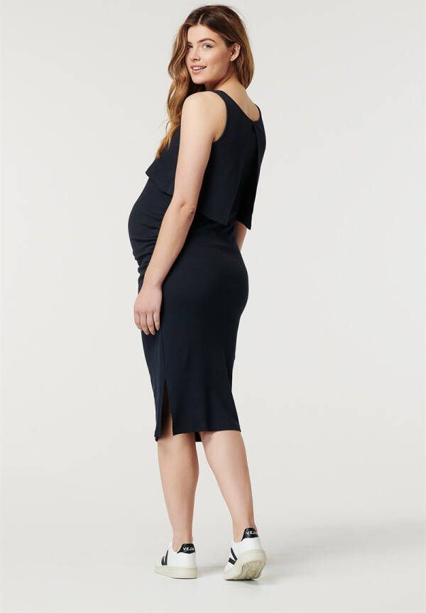 Noppies zwangerschaps en voedingsjurk Newy donkerblauw