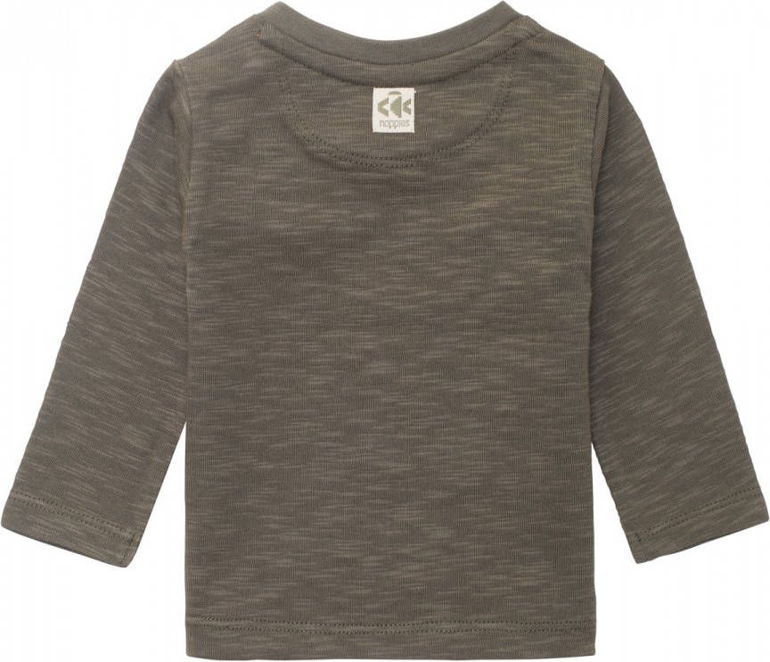 Noppies baby longsleeve Red Lake met tekst donkergroen