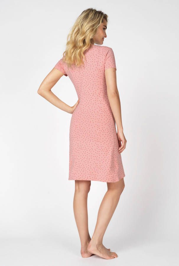 Noppies Nachtjapon met voedingsfunctie Suzy heart Silver Pink AOP