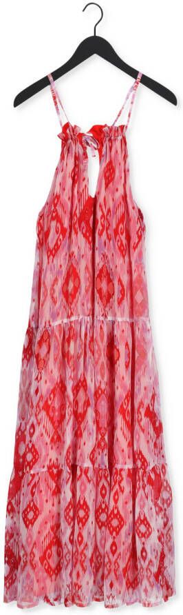 Ana Alcazar Roze Maxi Jurk Maxi Dress Step Arms Okotex 100