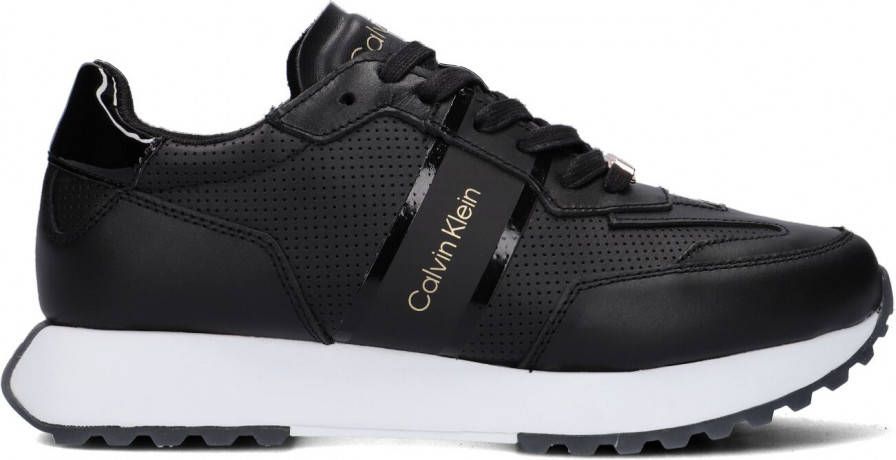 Calvin Klein Zwarte Lage Sneakers Skived Runner
