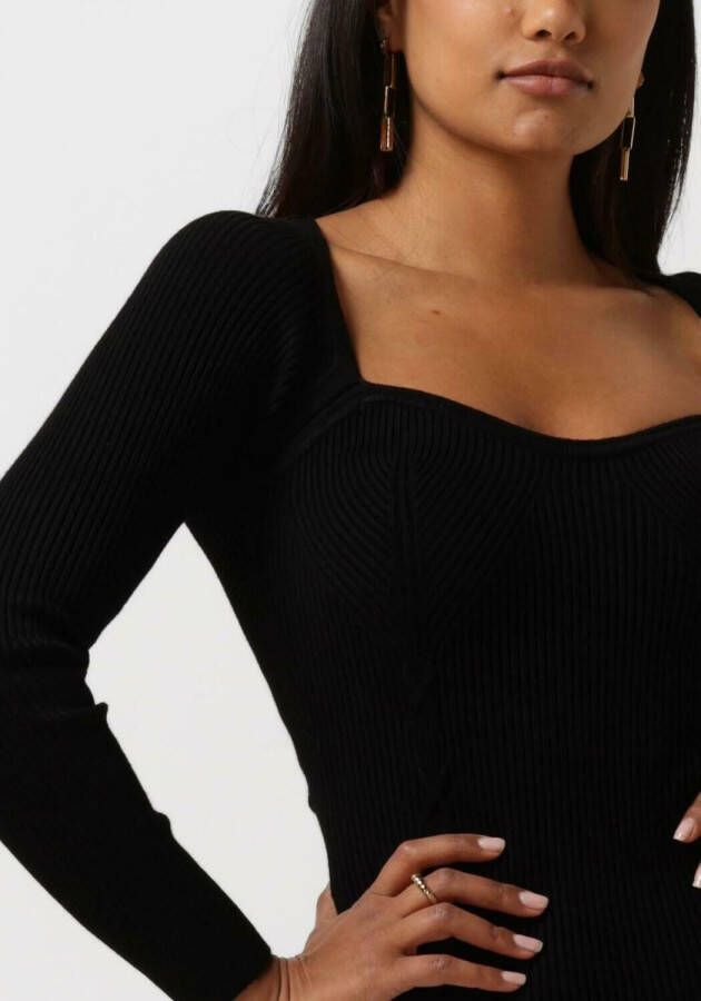 Guess Zwarte Midi Jurk Es Ls Sweethrt Margot Drs