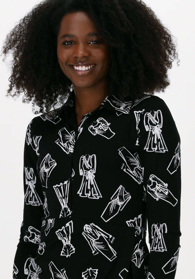 Juffrouw Jansen Zwarte Midi Jurk Dress Button