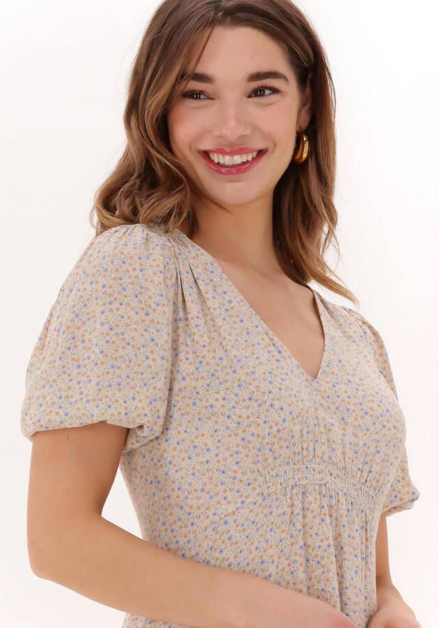 Modström Beige Midi Jurk Raven Long Print Dress