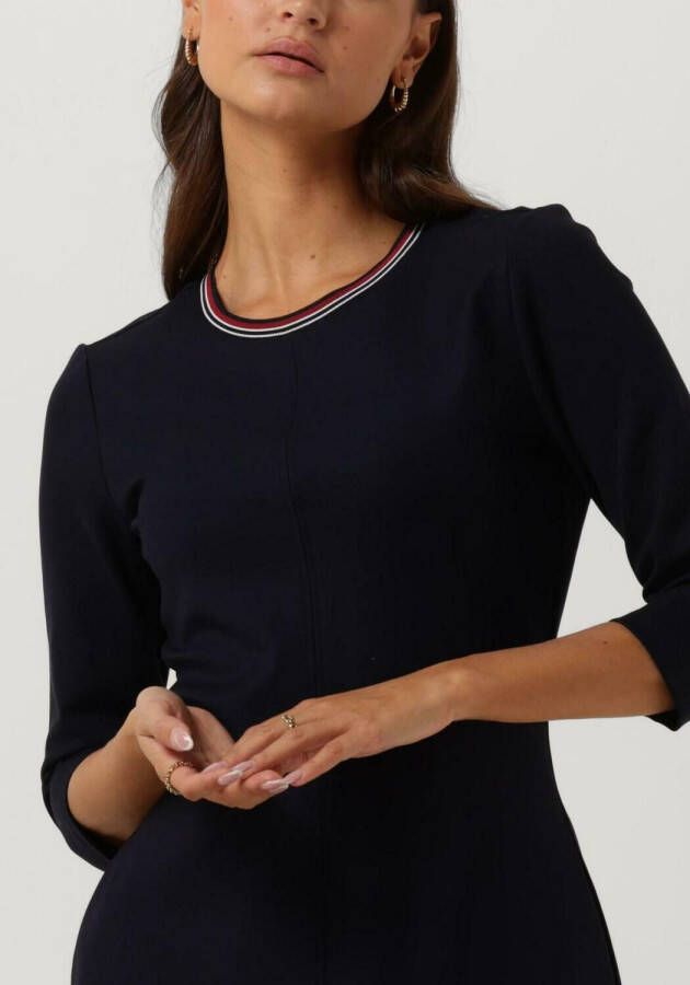 Tommy Hilfiger Donkerblauwe Midi Jurk Fit + Flare Punto Midi Dress