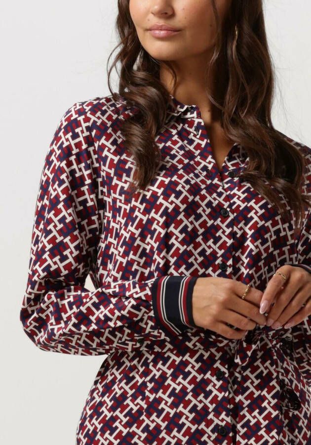 Tommy Hilfiger Rode Midi Jurk Vis Monogram Midi Shirt Dress Ls