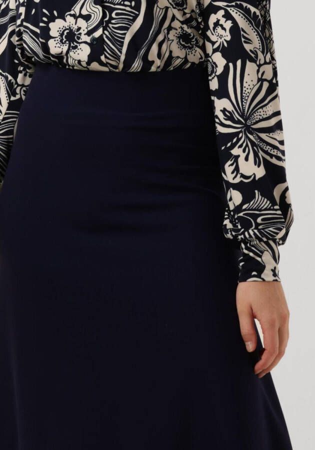 Vanilia Donkerblauwe Double Punto Midi Skirt