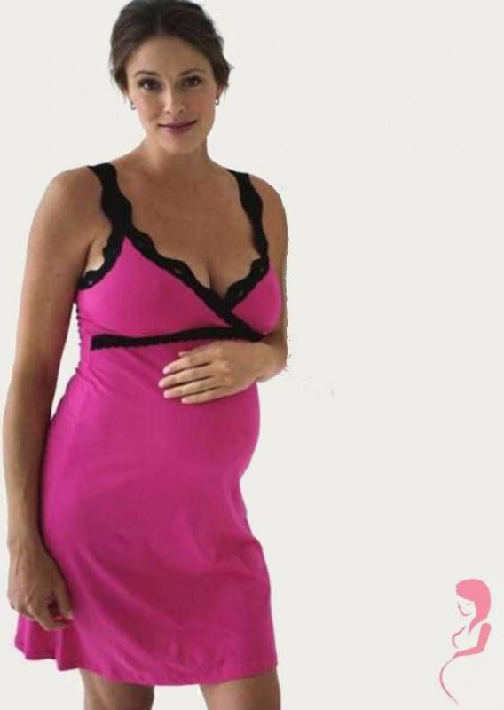 Belabumbum Zwangerschaps nachtjurk Pink/Black