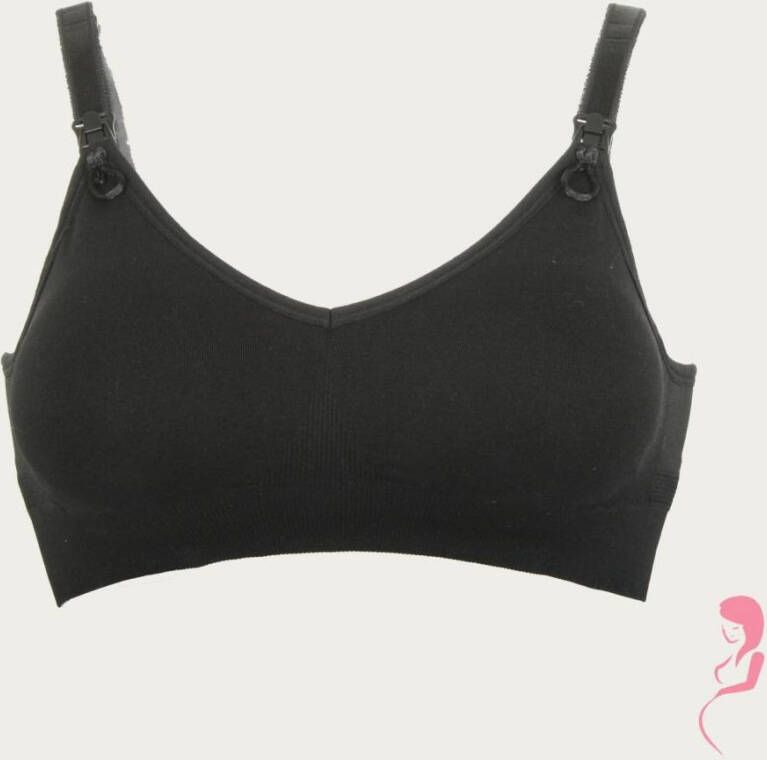 Mamsy Zwangerschaps Onderjurk Naadloos Zwart