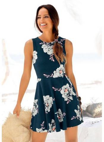 BEACH TIME Beachtime Strandjurk, met bloemenprint