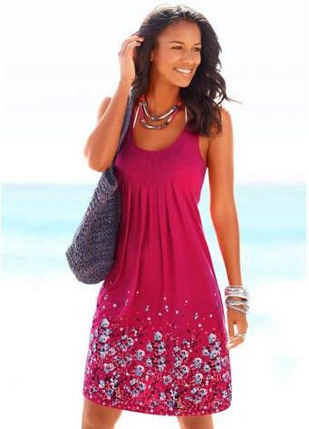 BEACH TIME Beachtime Strandjurk, met bloemenprint