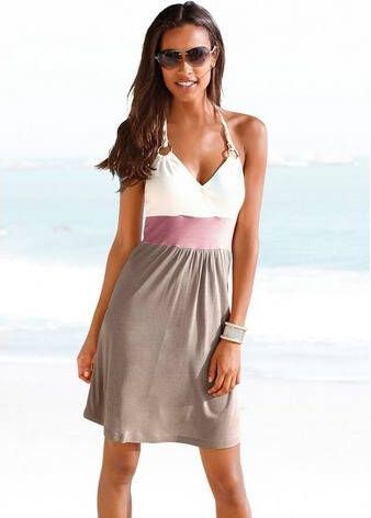 Beachtime Strandjurk met colourblocking look