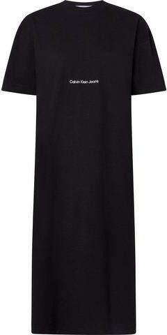 Calvin Klein Zwarte Midi Jurk Institutional Long T shirt Dress