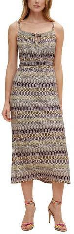 Comma Midi jurk met breimotief all over