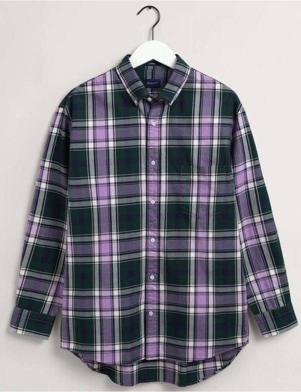 Gant Oversized overhemd met ruitdessin en borstzak