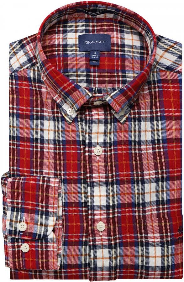 GANT Regular Fit Overhemd rood, Ruit