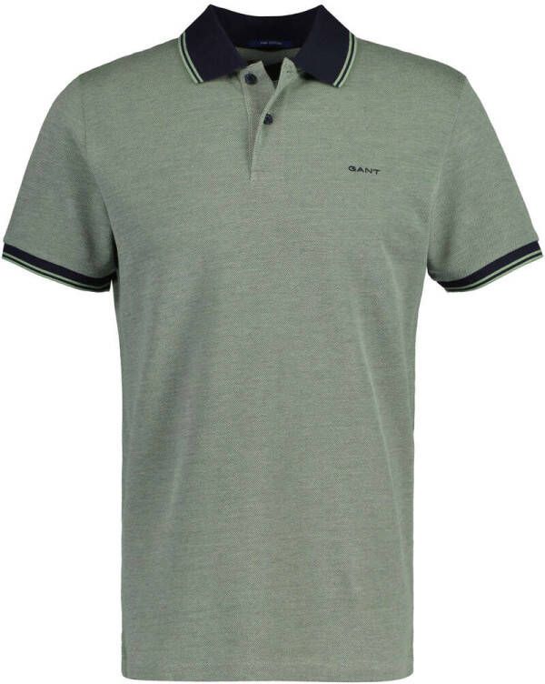 Gant Short sleeved pique shirt in regular fit , Groen, Heren