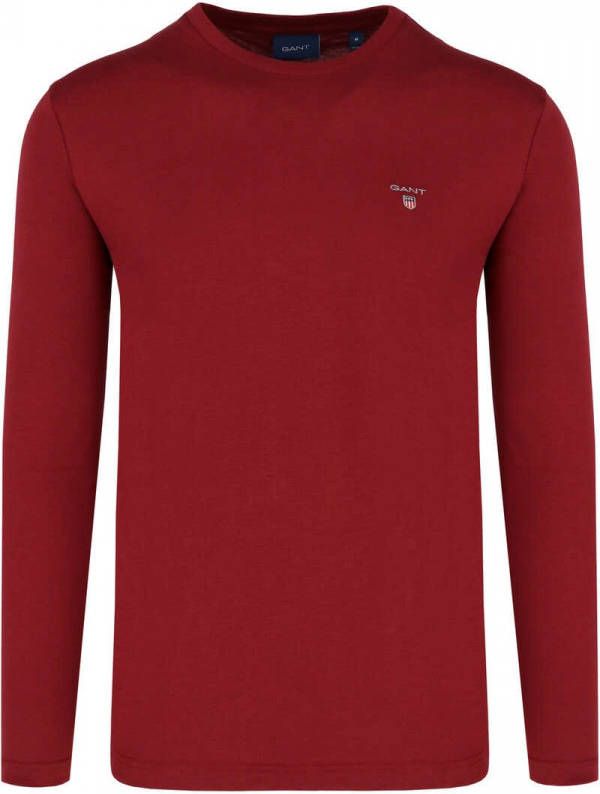 GANT Regular Fit Longsleeve rood, Effen