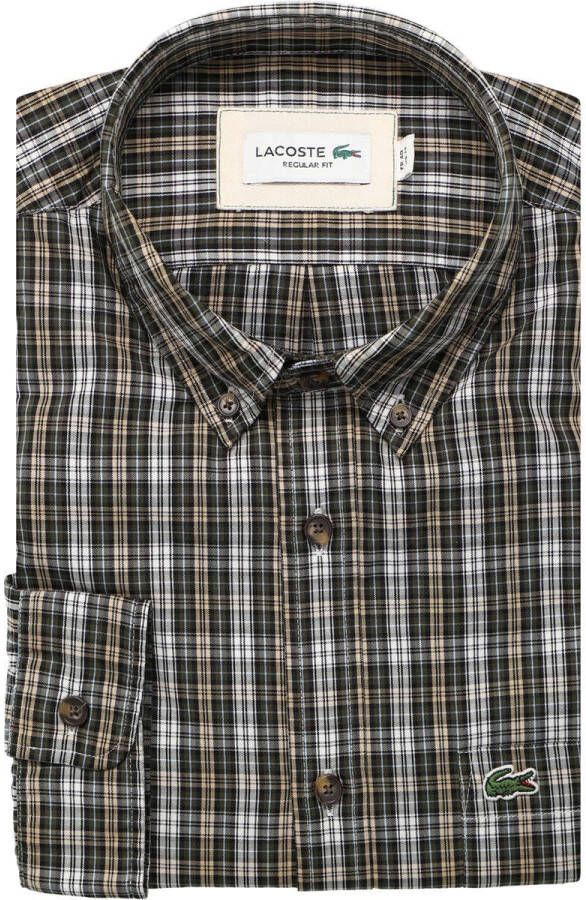 Lacoste Regular Fit Overhemd donkergroen/navy, Ruit