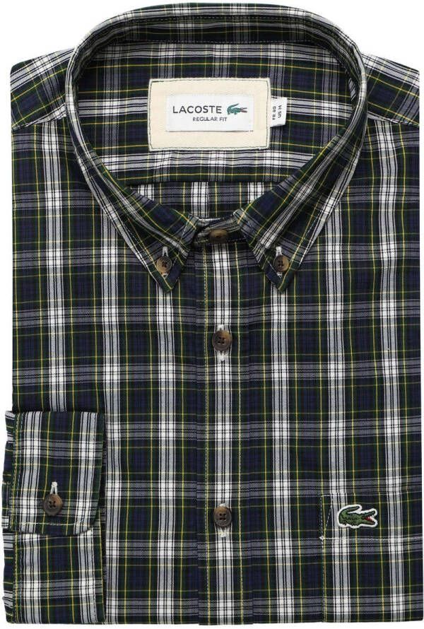 Lacoste Regular Fit Overhemd groen/beige, Ruit