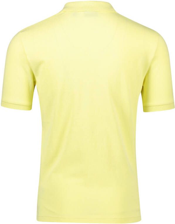 Gant polo geel effen katoen wijde fit korten mouwen