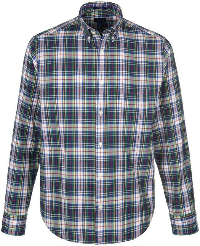 GANT Regular Fit Overhemd blauw/rood, Ruit