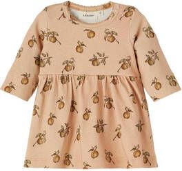 LIL' ATELIER BABY jurk NBFGAYA met biologisch katoen lichtbruin