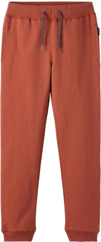 NAME IT KIDS regular fit joggingbroek NKMSWEAT roodbruin