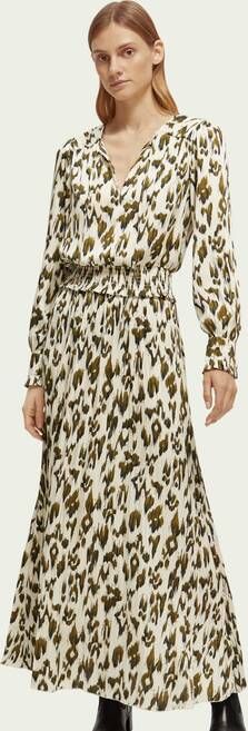 Scotch & Soda Maxi jurk met print en lange mouwen