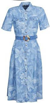 Desigual blousejurk met all over print en ceintuur blauw