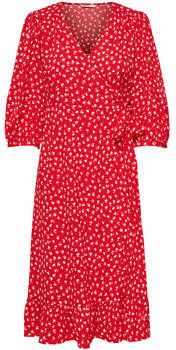 Only Jurk Robe 3/4 portefeuille midi tissée femme Olivia