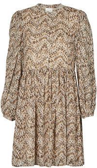 VILA blousejurk VISUNARA met all over print bruin