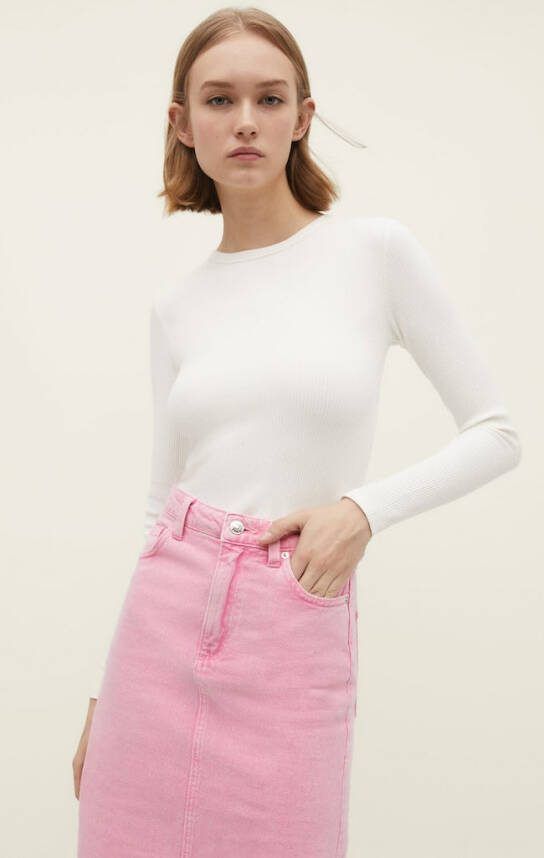 Stradivarius Basic Délavé T Shirt Ecru