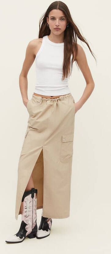 Stradivarius Basic Singlet Met Racerback Wit