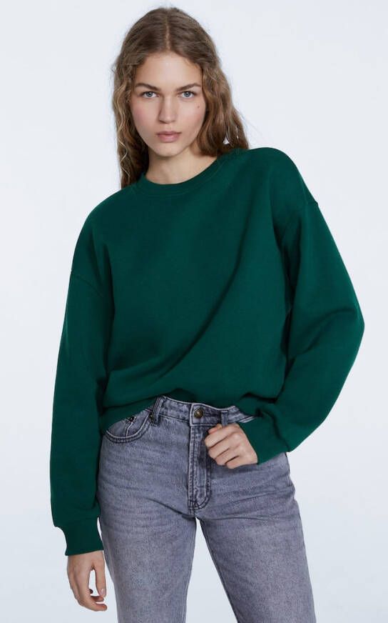 Stradivarius Basic Sweatshirt Groen