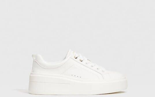 Stradivarius Casual Sneakers Met Sleehak Wit 35